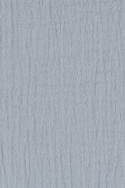 Product shot of The Double Cotton Collar Top in colour Chambray (Blue), detail