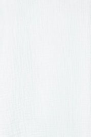 Product shot of The Double Cotton V Tank in colour White (White), detail