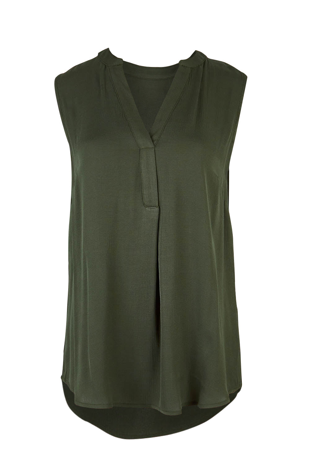 Preloved The Woven High Low Tank - Khaki