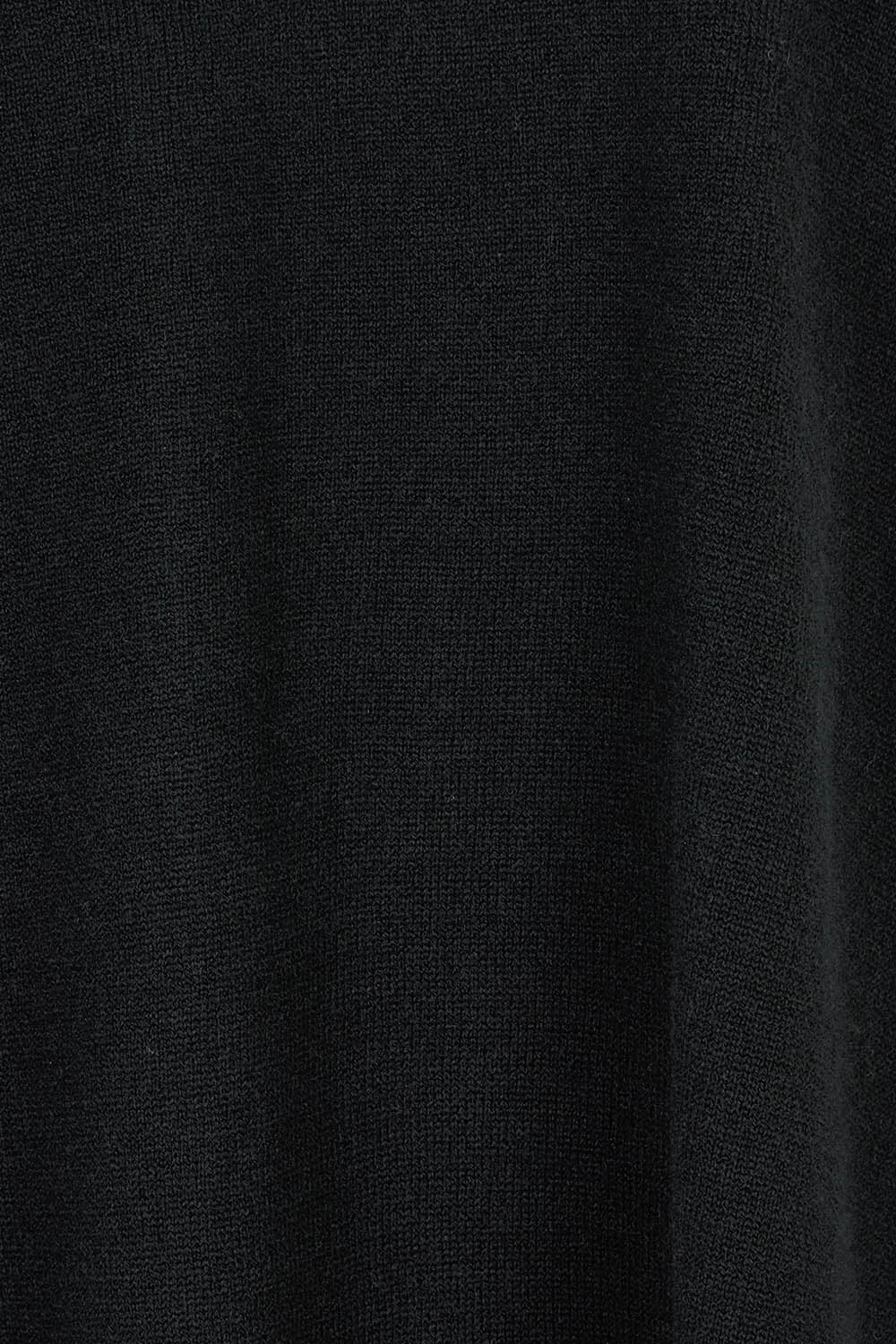 Product shot of The High Low V Neck Jumper in colour Black (Black), detail