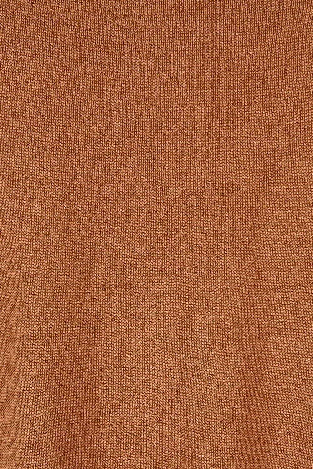 Product shot of The High Low V Neck Jumper in colour Mushroom, detail