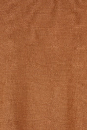Product shot of The High Low V Neck Jumper in colour Mushroom, detail
