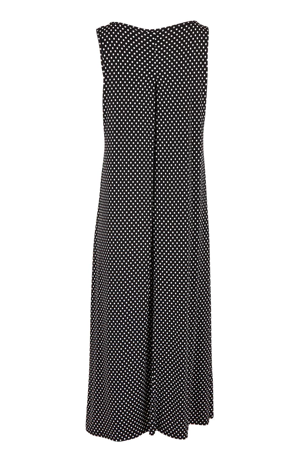 Product shot of The Easy Wear Print Maxi Dress in colour Blackspot (Black), from the back