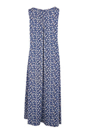 Product shot of the The Easy Wear Print Maxi Dress – Bluefleur in colour Bluefleur, from the back