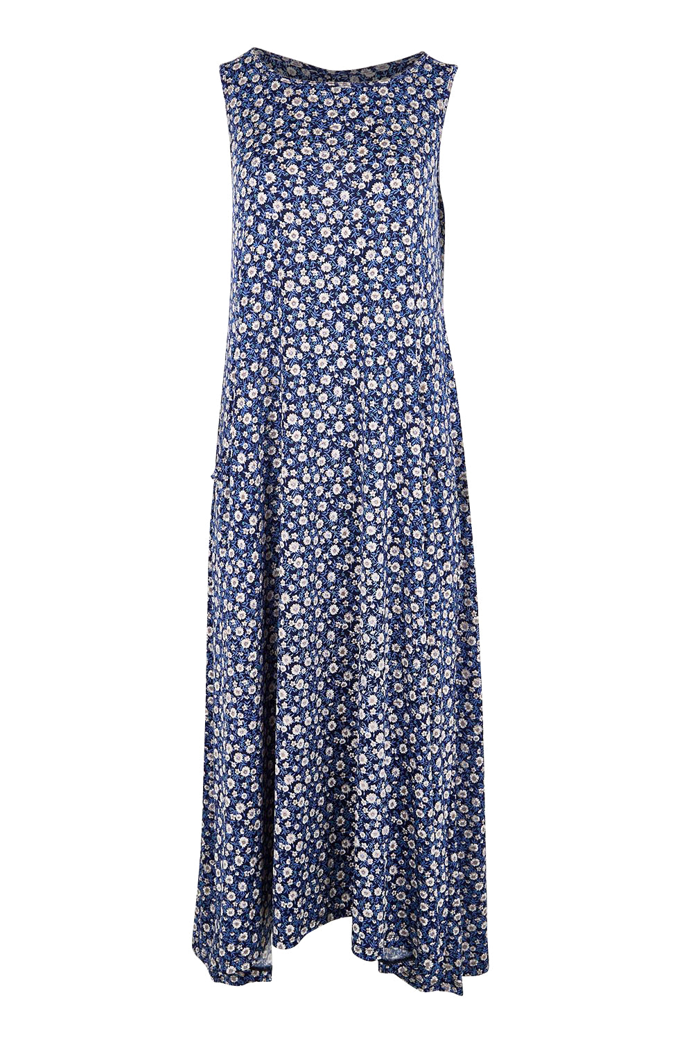 Product shot of the The Easy Wear Print Maxi Dress – Bluefleur in colour Bluefleur, from the front