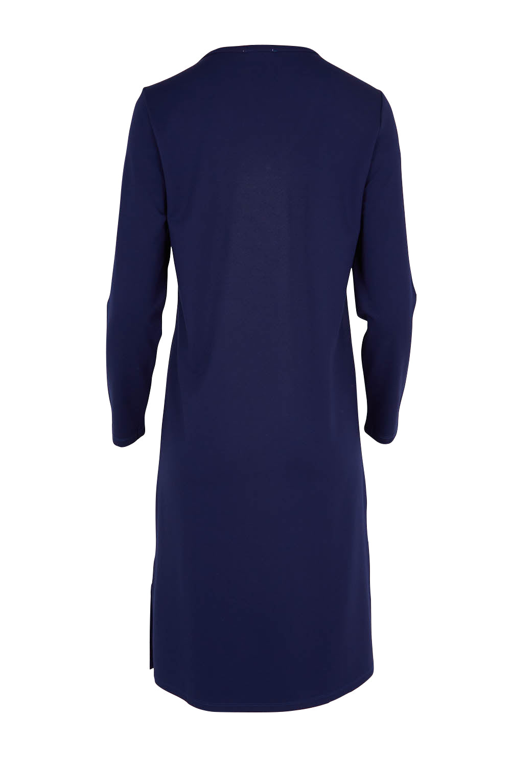 Product shot of The Ponte Knee Length Dress in colour Frenchnavy (Blue), from the back