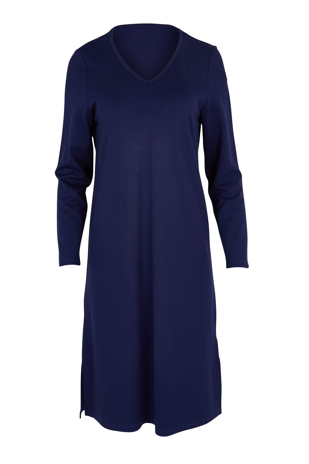Product shot of The Ponte Knee Length Dress in colour Frenchnavy (Blue), from the front