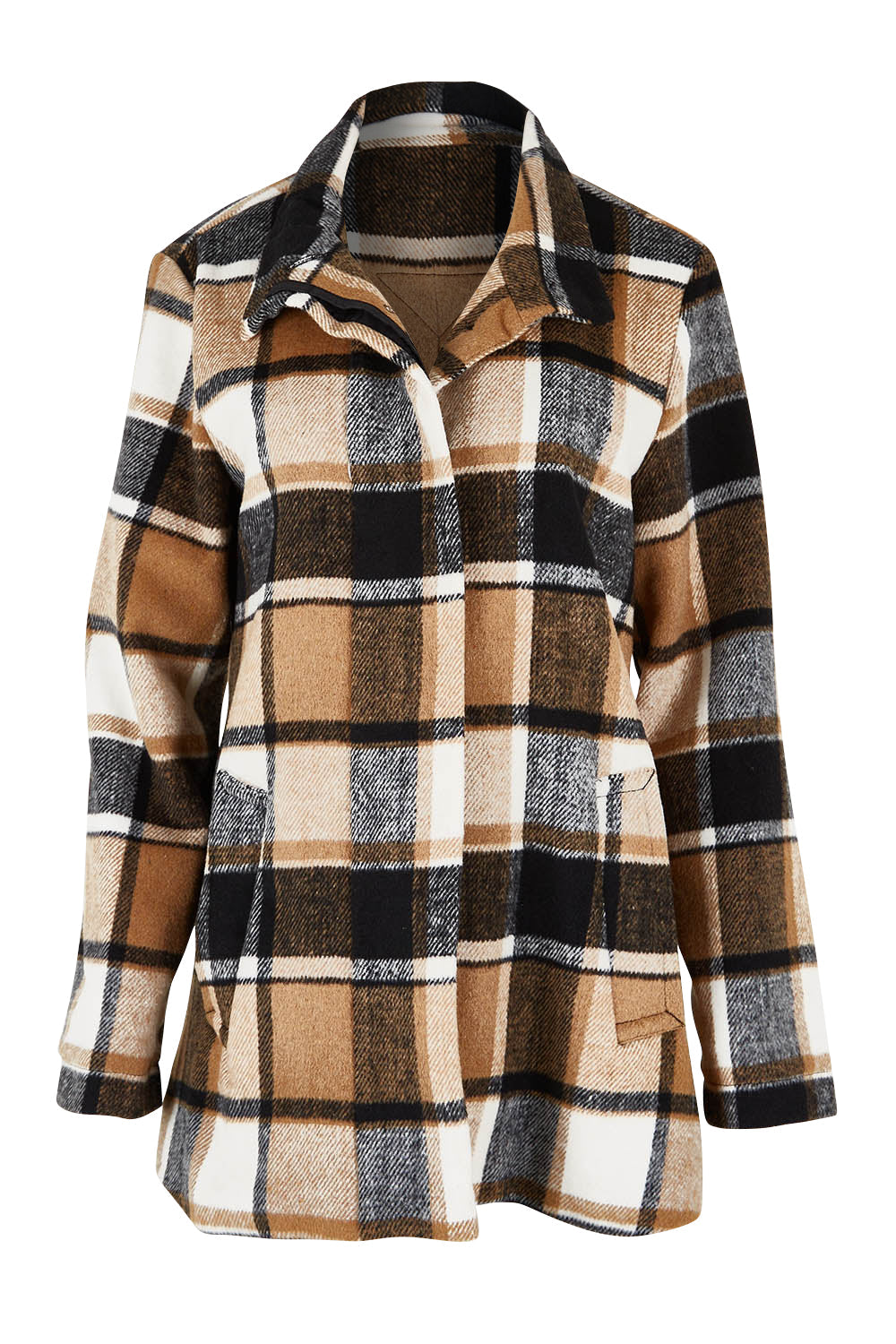Preloved The Check Winter Coat - Blacktan