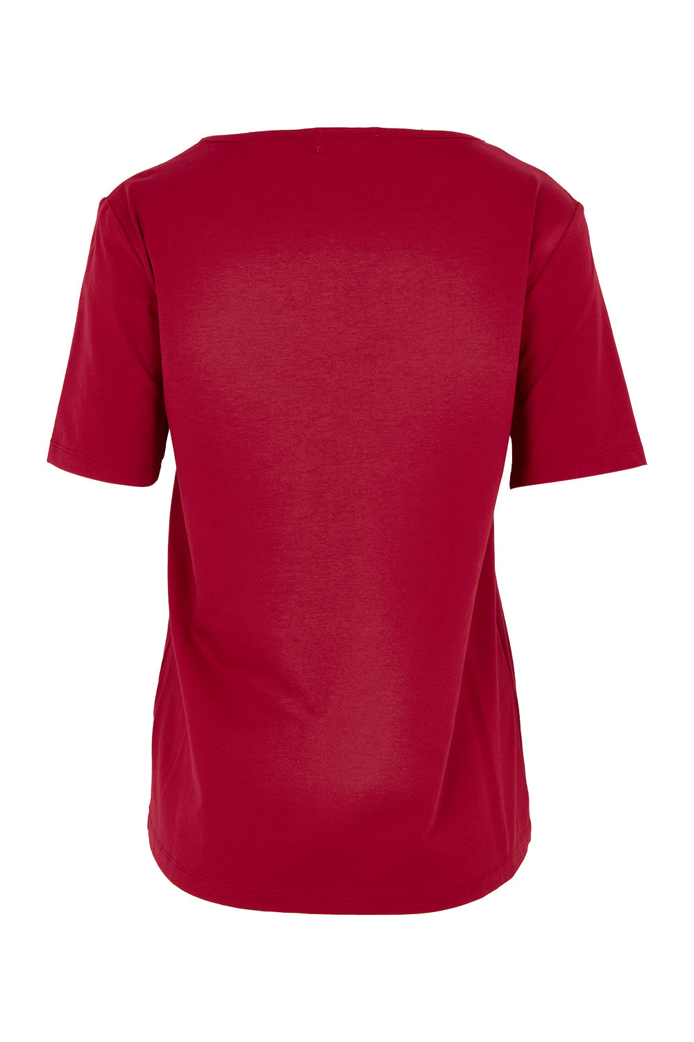 Product shot of The Keepers Square Neck Tee in colour Rose (Pink), from the back