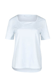 Product shot of The Keepers Square Neck Tee in colour White (White), from the front