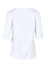 Product shot of The Luxe Pima Cotton Tee in colour White (White), from the back