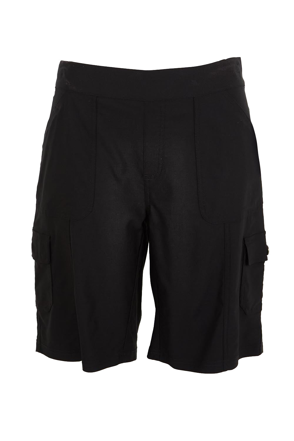 Product shot of the The Utility Shorts  - Black in colour Black, from the front