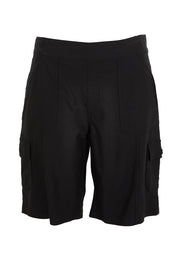 Product shot of the The Utility Shorts  - Black in colour Black, from the front