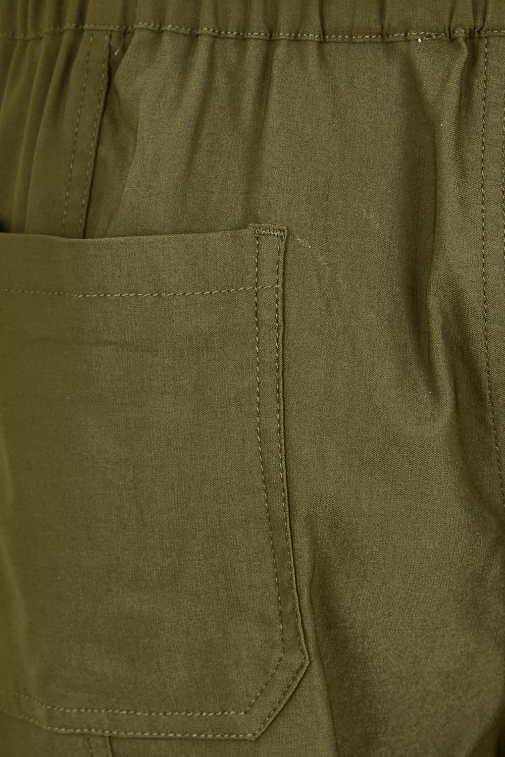 Product shot of the The Utility Shorts  - Olive in colour Olive, showing detail