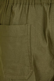 Product shot of the The Utility Shorts  - Olive in colour Olive, showing detail