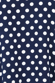 Product shot of The Keepers Lined Swing Dress in colour Navywhite (Blue), detail