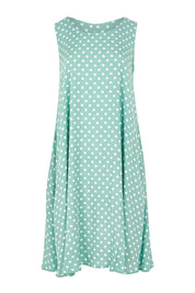 Product shot of The Keepers Lined Swing Dress in colour Sagegreen (Green), from the front