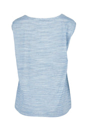 Product shot of The Summer Striped Tank in colour Bluestripe (Blue), from the back