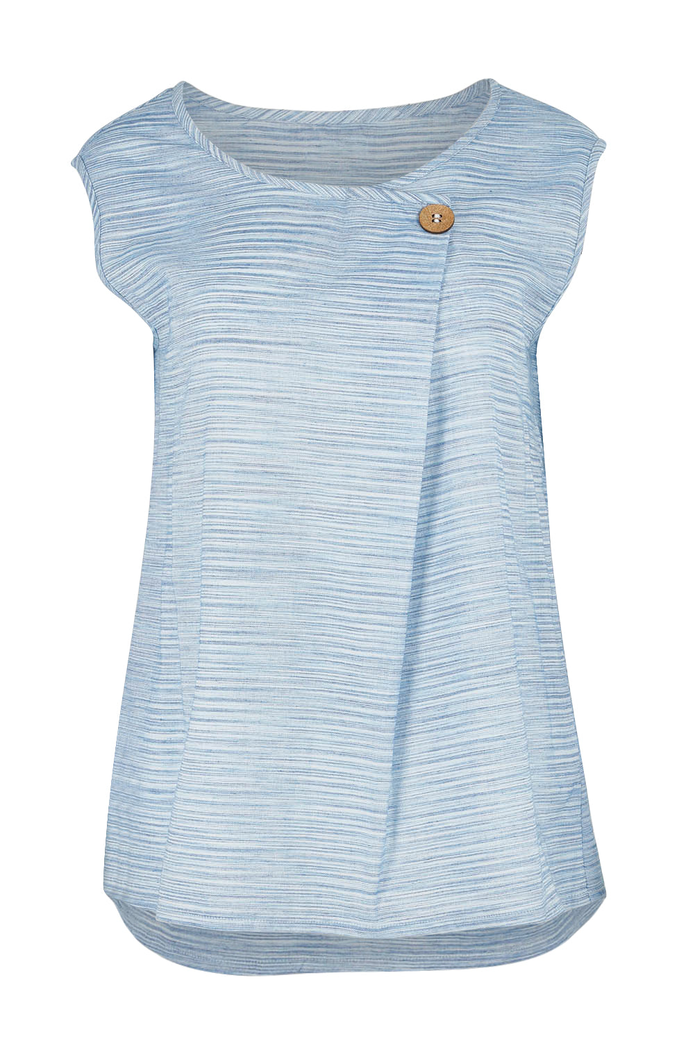 Product shot of The Summer Striped Tank in colour Bluestripe (Blue), from the front