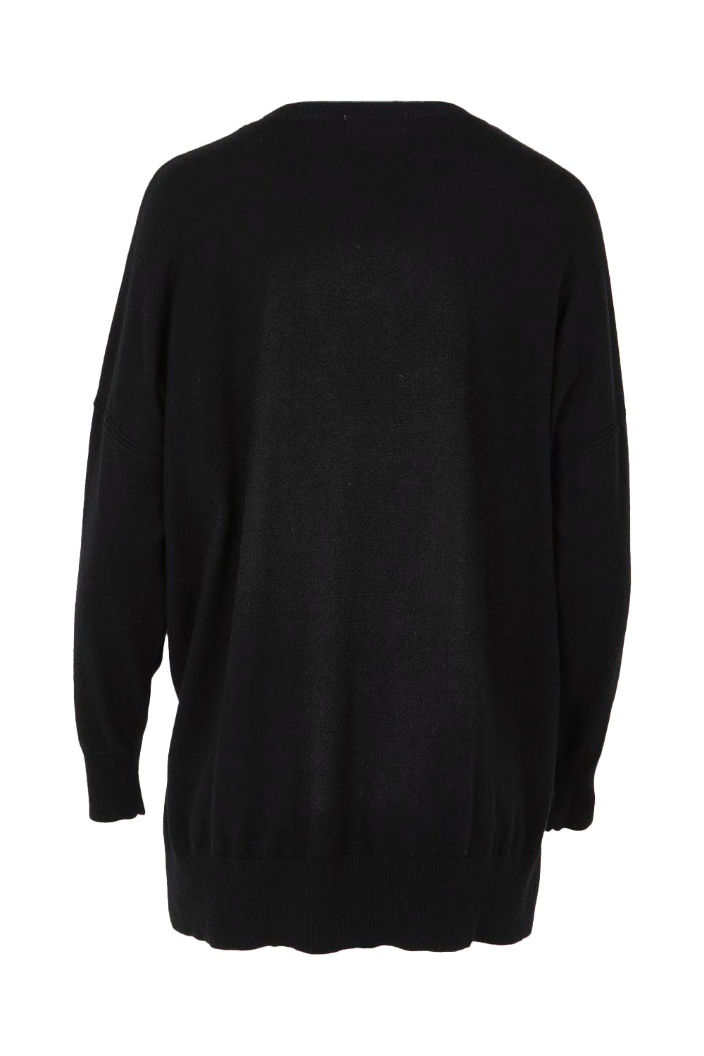Product shot of The Modal Blend Crew Neck Jumper in colour Black (Black), from the back