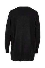 Product shot of The Modal Blend Crew Neck Jumper in colour Black (Black), from the back