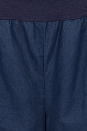 Product shot of The Rib Waistband Short in colour Navy (Blue), detail