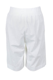 Product shot of The Rib Waistband Short in colour White (White), from the back