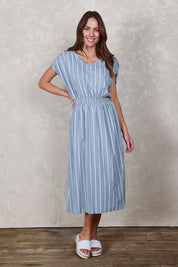 Preloved The Cotton Shirred Waist Dress - Denimblue