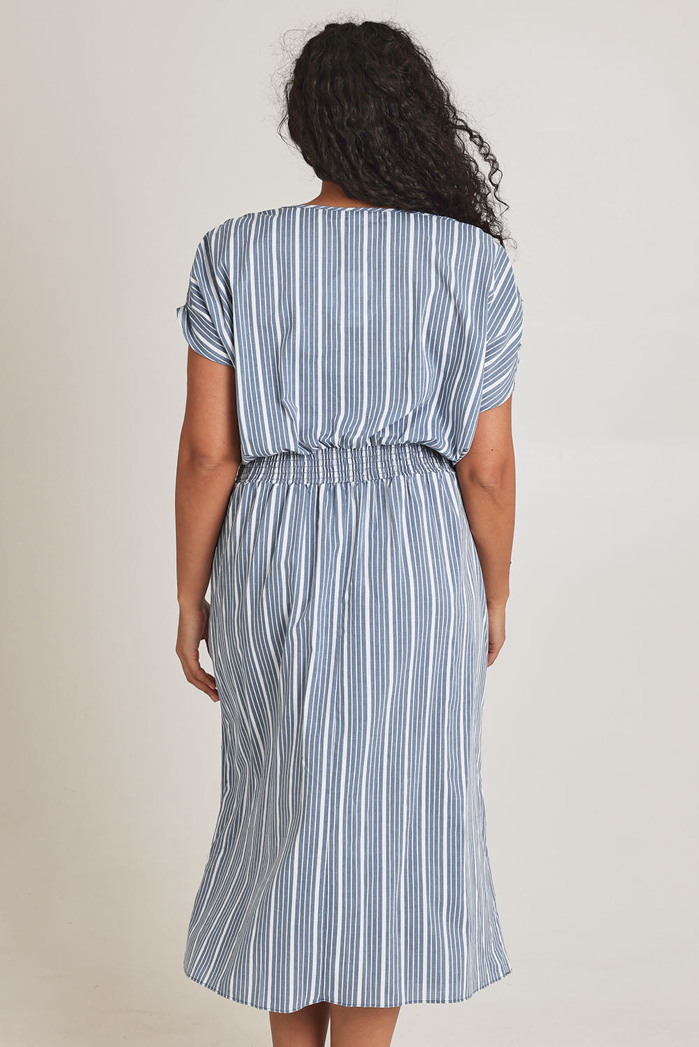 Preloved The Cotton Shirred Waist Dress - Denimblue