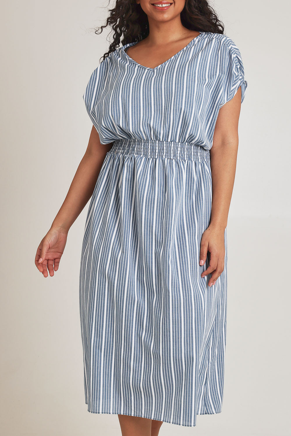 Preloved The Cotton Shirred Waist Dress - Denimblue