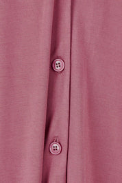 Product shot of the The Pack & Go Luxe Bamboo Button Up Dress with Pockets - Smokeyrose in colour Smokeyrose, showing detail
