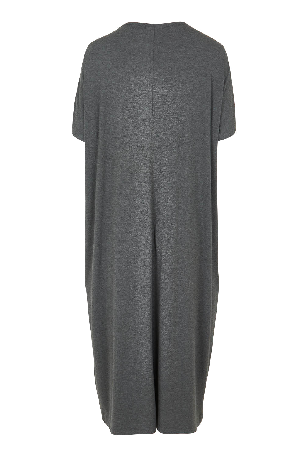 Product shot of The Pack & Go Luxe Bamboo Pull On Dress with Pockets in colour Charcoal (Grey), from the back
