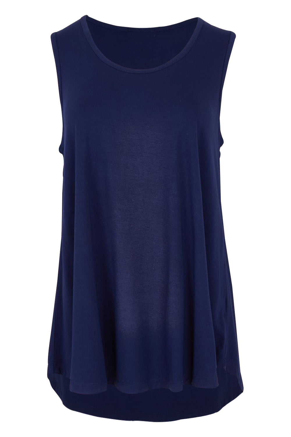 Product shot of The Pack &amp; Go Luxe Bamboo Swing Tank in colour Frenchnavy (Blue), from the front