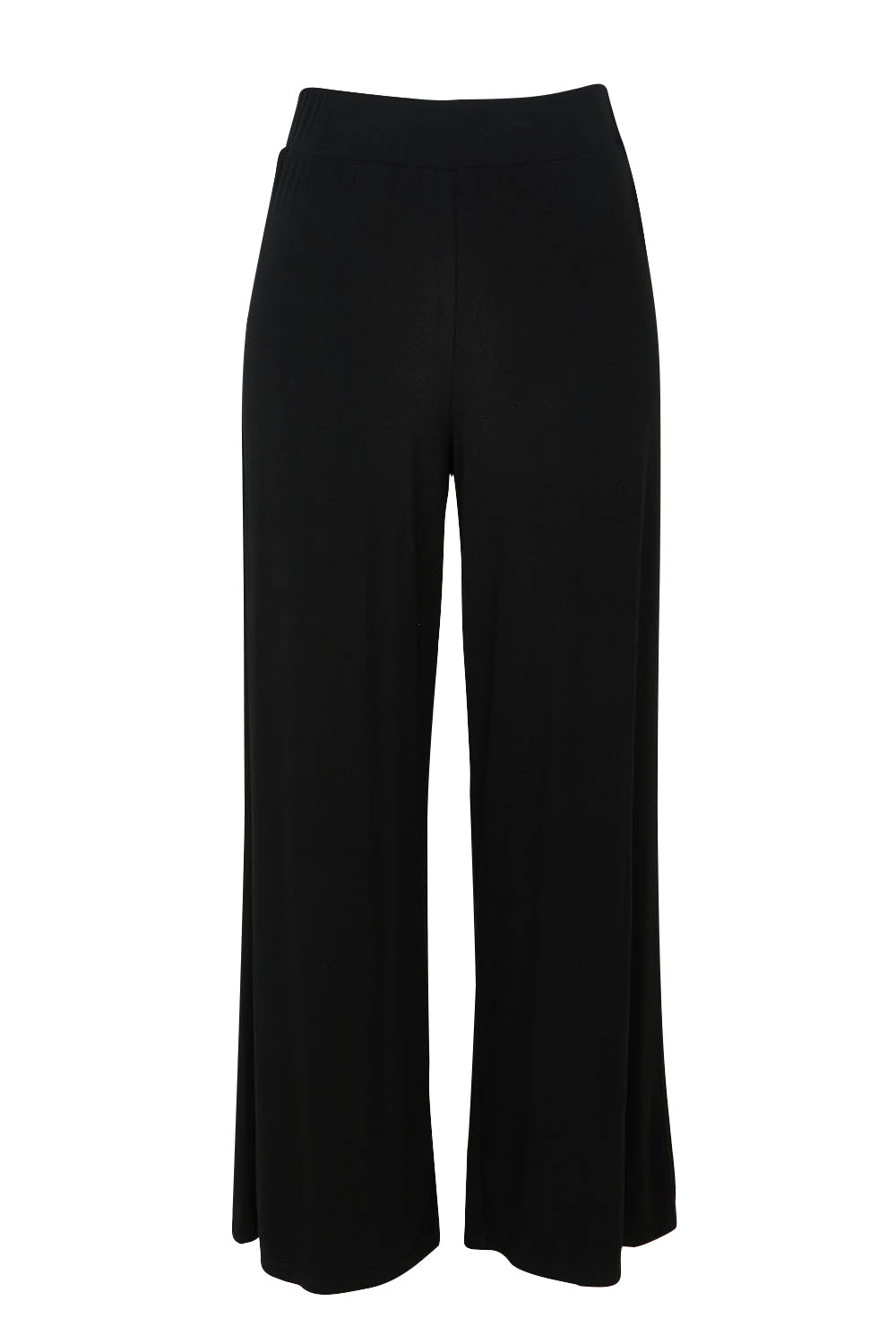 Product shot of The Pack &amp; Go Luxe Bamboo Wide Leg Pant in colour Black (Black), from the front