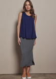The Pack & Go Luxe Bamboo Pull On Maxi Skirt - Charcoal