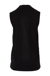 Product shot of The Modal Blend Mockturtle Vest in colour Black (Black), from the back
