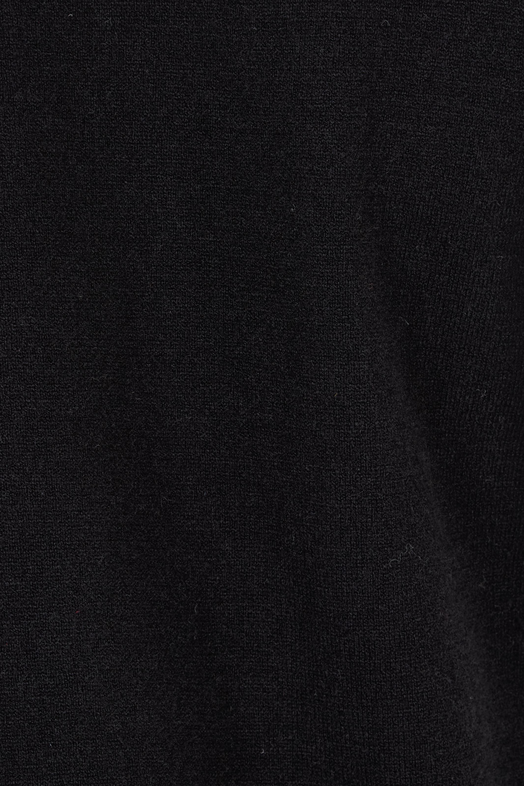 Product shot of The Modal Blend Mockturtle Vest in colour Black (Black), detail