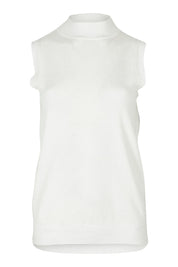 Product shot of The Modal Blend Mockturtle Vest in colour White (White), from the front