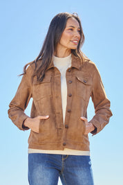 The Luxe Faux Suede Jacket – Tan