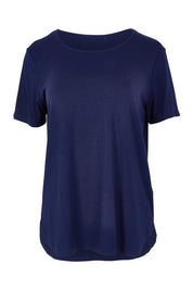 Product shot of The Pack & Go Luxe Bamboo Tee in colour Frenchnavy (Blue), from the front