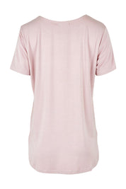 Product shot of The Pack & Go Luxe Bamboo Tee in colour Roseblush (Pink), from the back