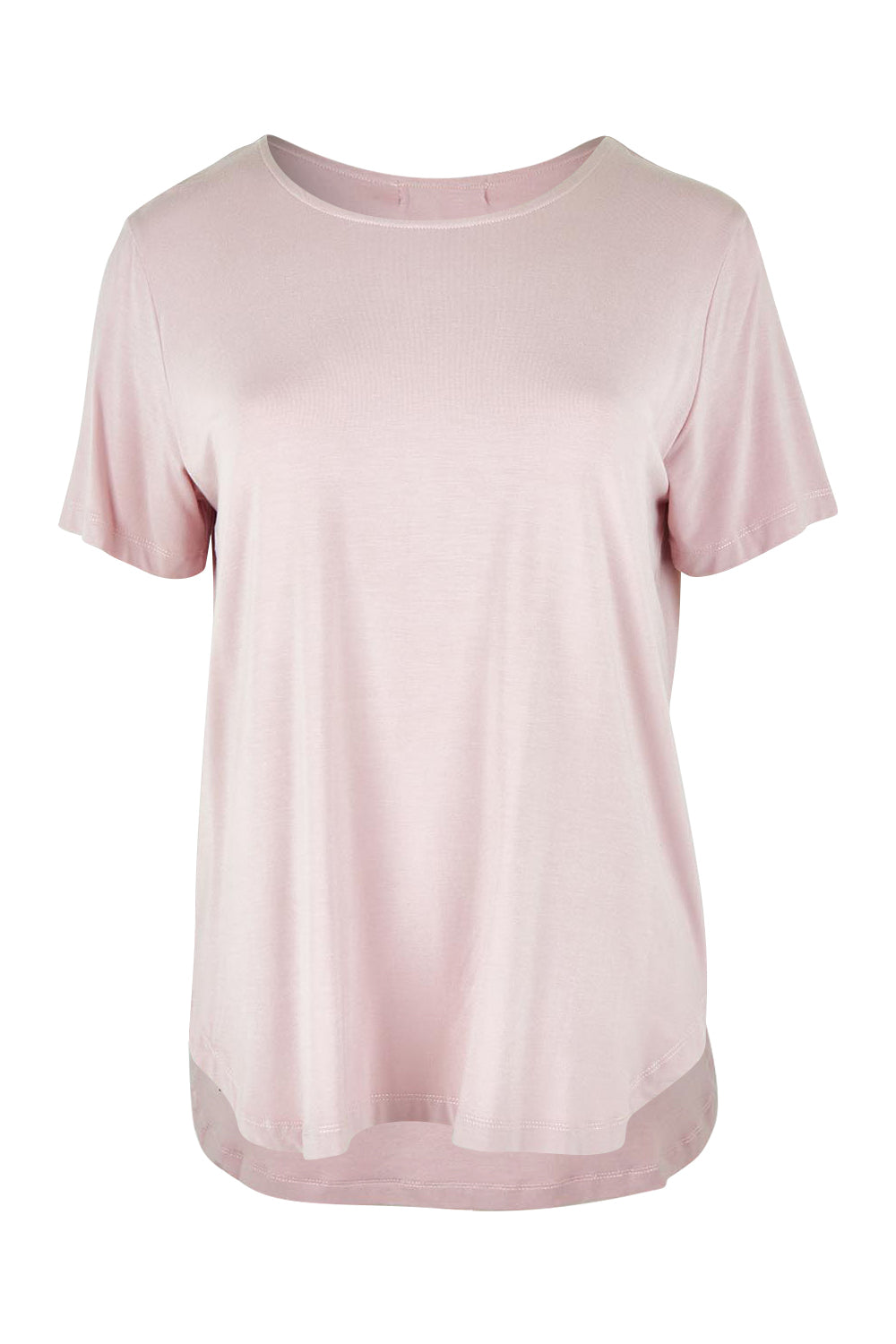 Product shot of The Pack &amp; Go Luxe Bamboo Tee in colour Roseblush (Pink), from the front