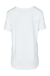Product shot of The Pack & Go Luxe Bamboo Tee in colour White (White), from the back