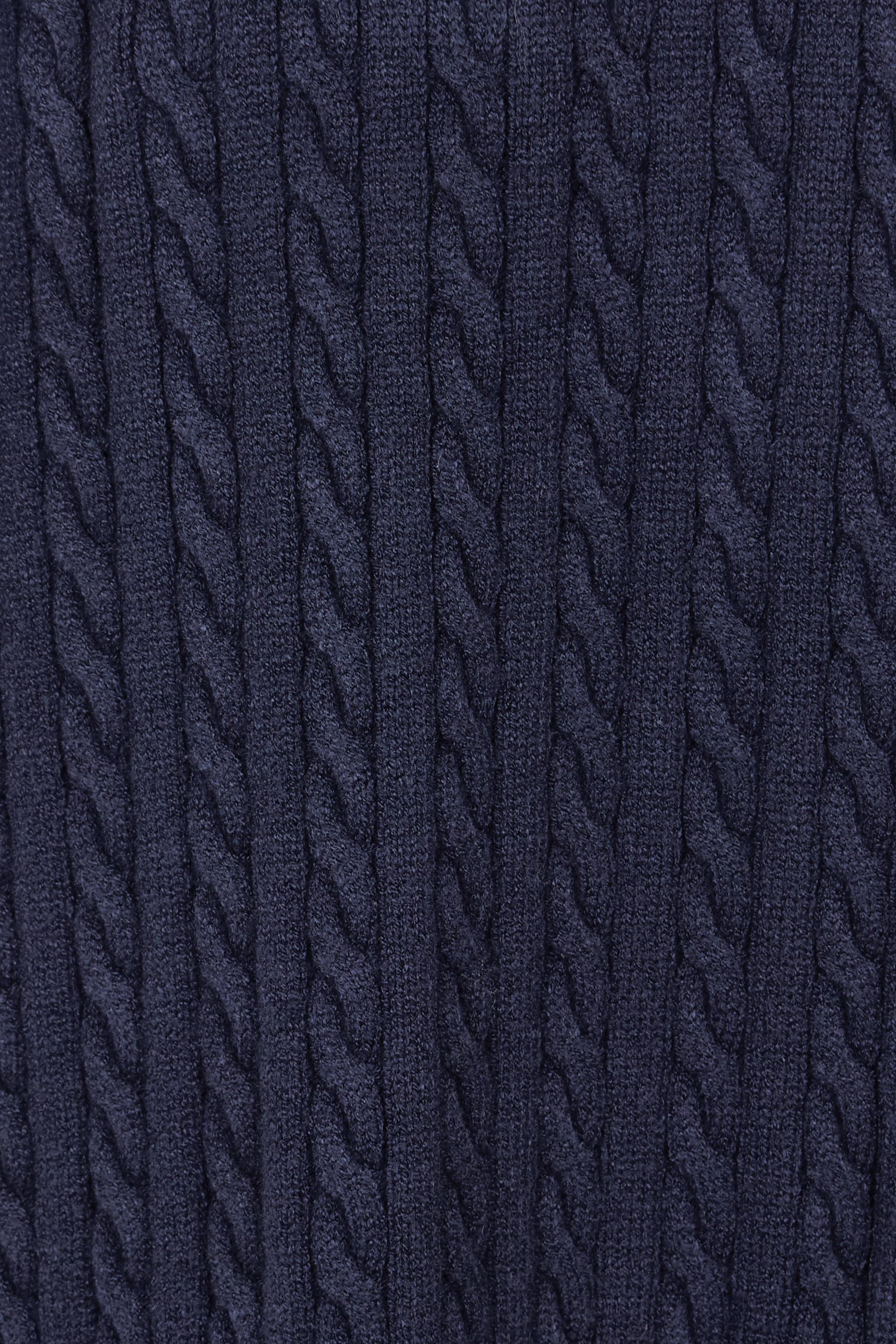Product shot of The Mock Turtle Cable Maxi Dress in colour Darknavy (Blue), detail