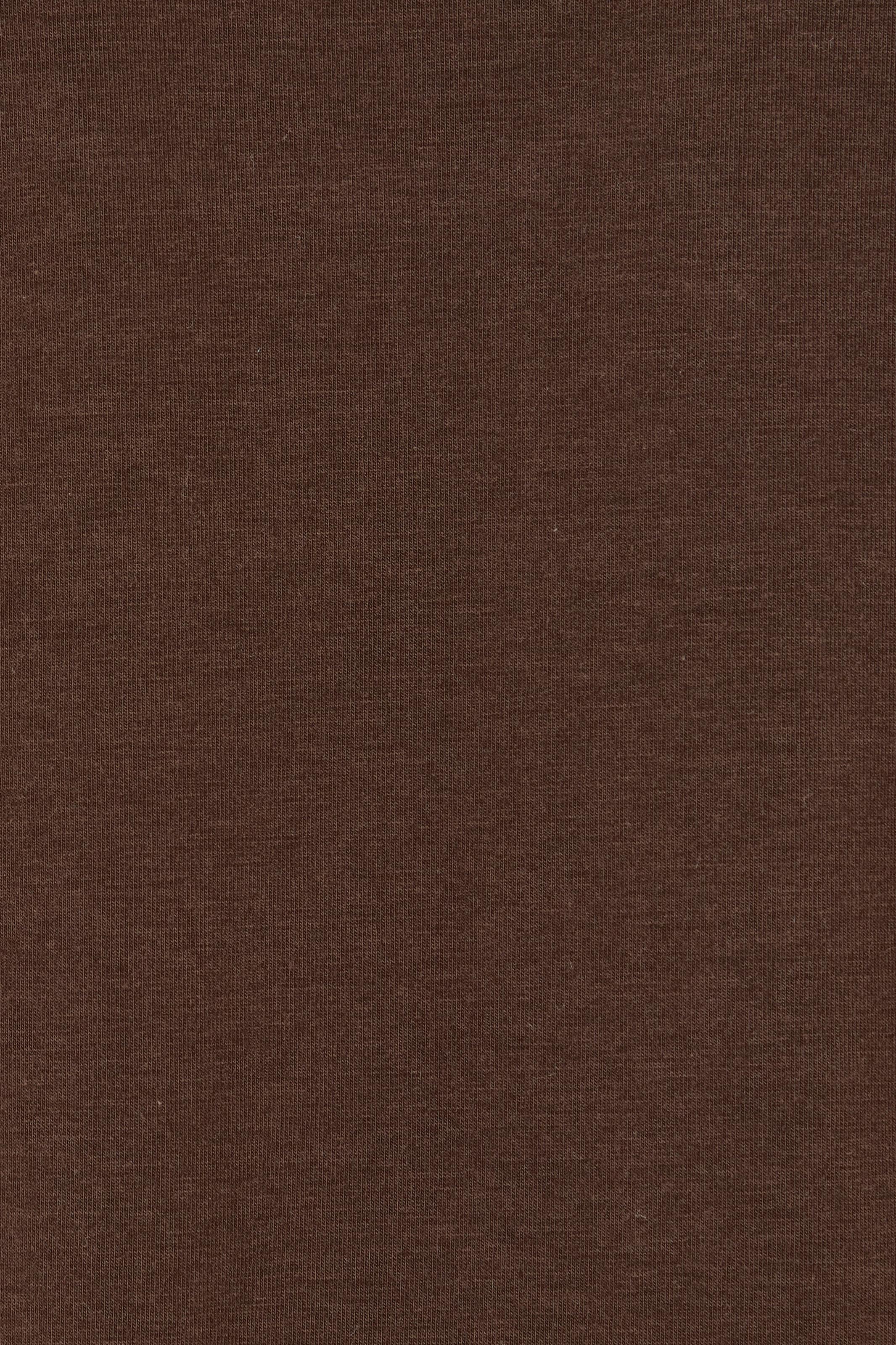 Product shot of The Classic Long Sleeve Tee in colour Cocoa, detail