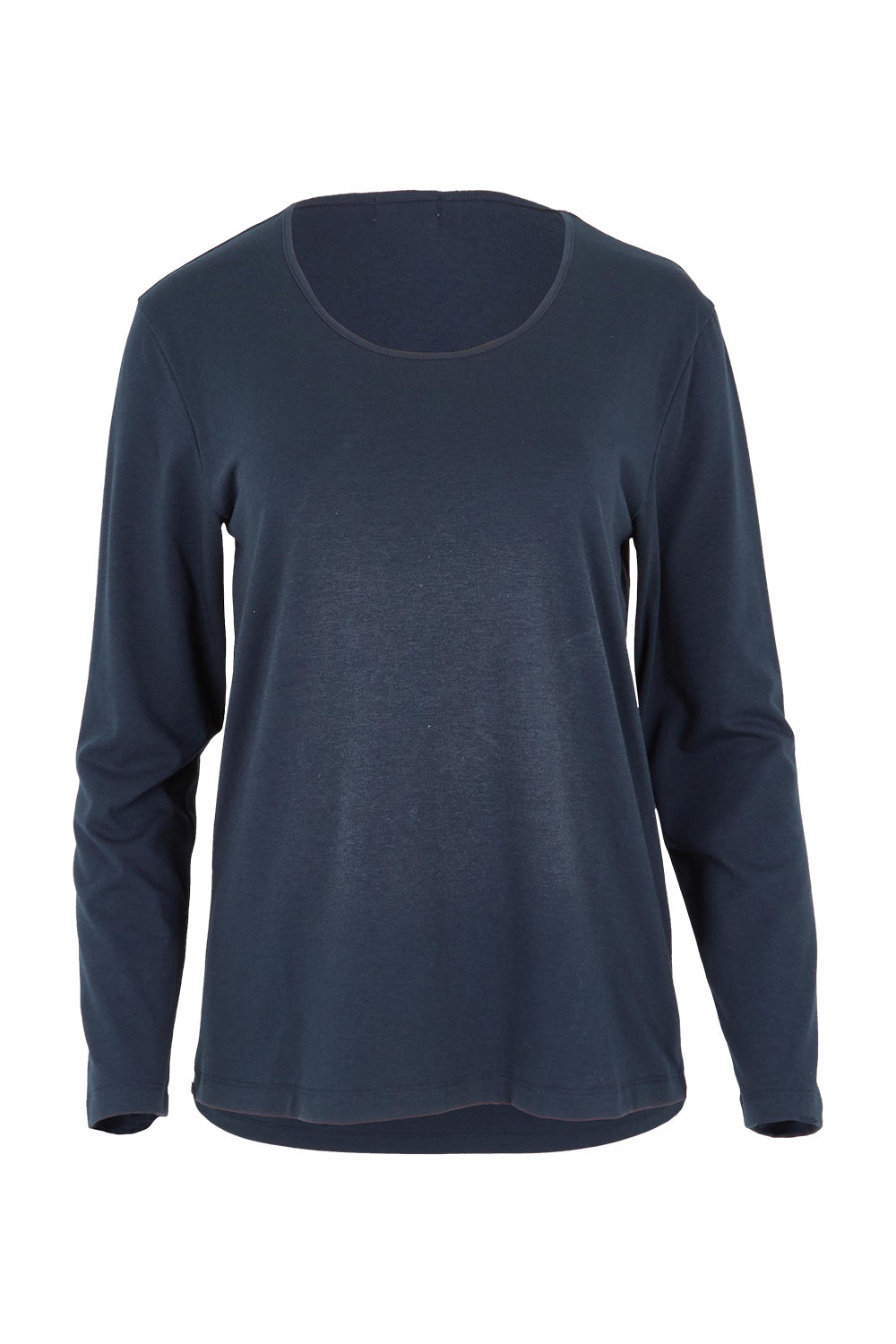 Product shot of The Classic Long Sleeve Tee in colour Darknavy (Blue), from the front