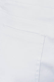 Product shot of The Pull On Cotton Cropped Pant With Pockets in colour White (White), detail