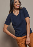The Classic Cotton Blend Short Sleeve Tee - Darknavy