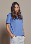 The Classic Cotton Blend Short Sleeve Tee - Denim