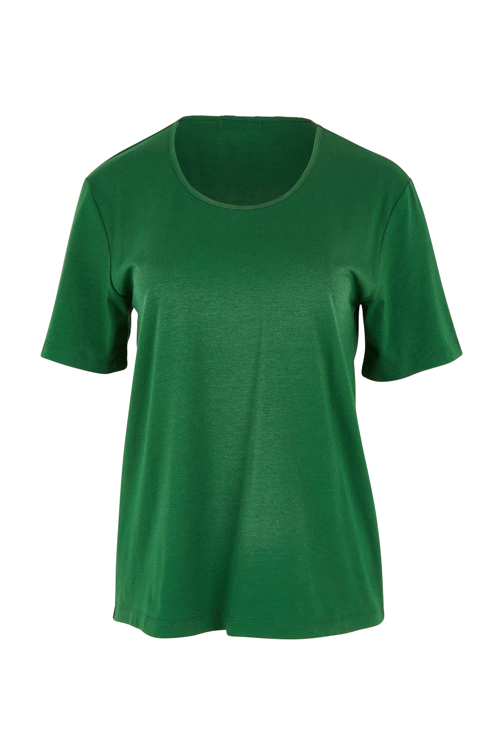 Product shot of The Classic Cotton Blend Short Sleeve Tee in colour Ivy (Green), from the front